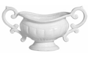 TAÇA BRANCA OVAL COM ALÇA