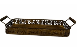 BANDEJA METAL FERRUGEM RETANGULAR G