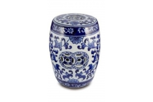 MINI GARDEN SEAT AZUL E BRANCO REDONDO